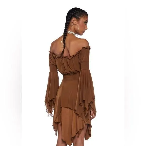 knee length dresses for ladies Sugar Thrillz Retro Babydoll Bell Sleeve Dress main image 1