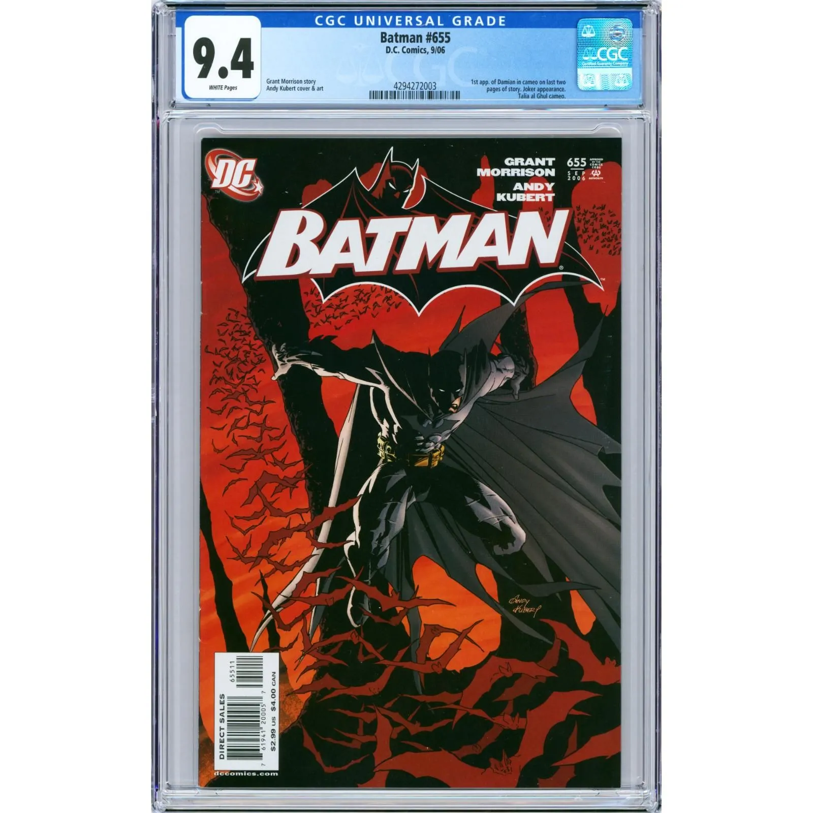 Product image for Batman #655 2006 DC CGC 9.4 1st cameo appearance of Damian Wayne