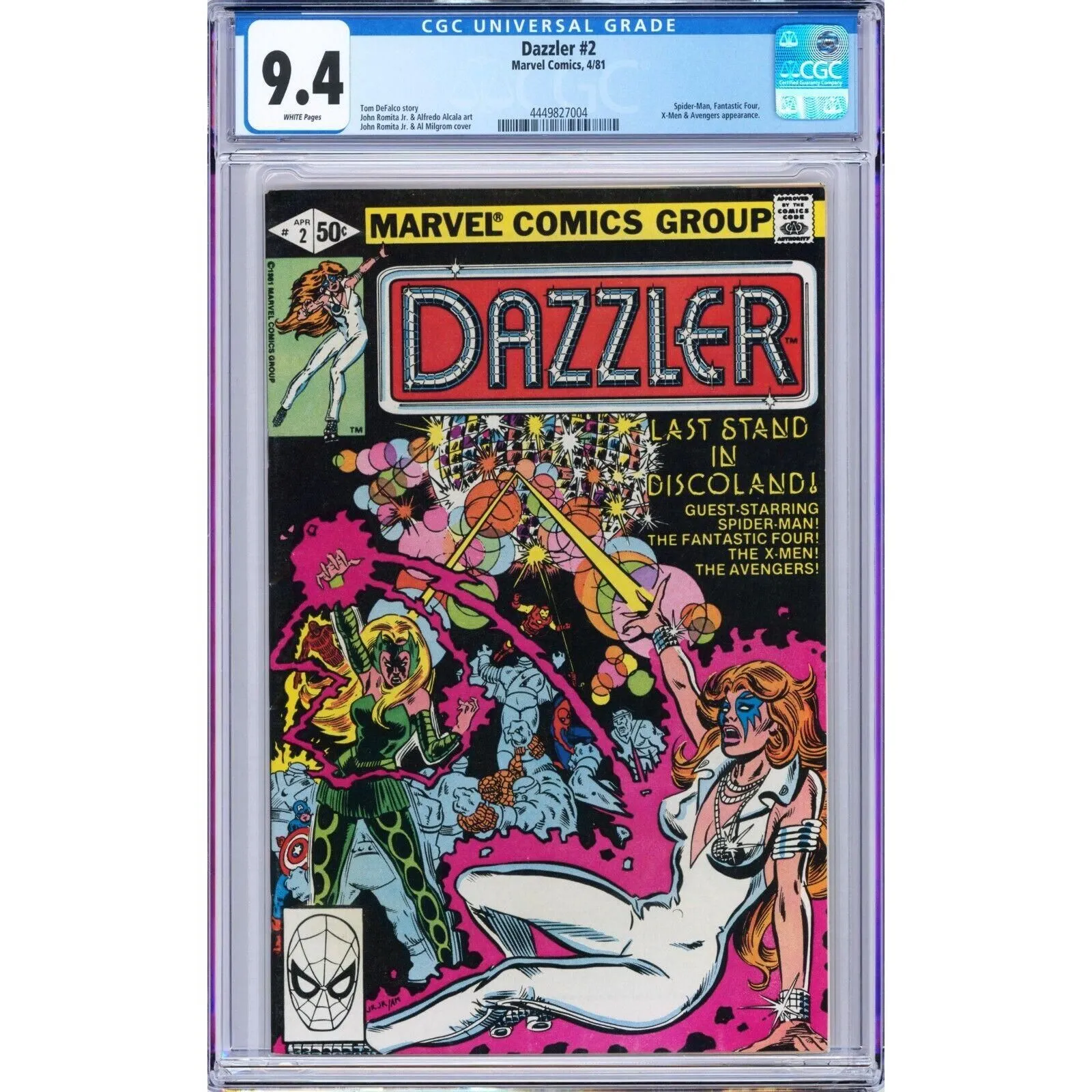 Product image for Dazzler #2 1981 Marvel CGC 9.4 Spider-Man, Fantastic Four, X-Men & Avengers app.