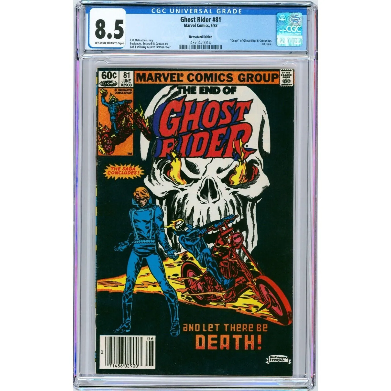 Product image for Ghost Rider #81 1983 Marvel CGC 8.5 [Newsstand] Death of Ghost Rider/Centurious