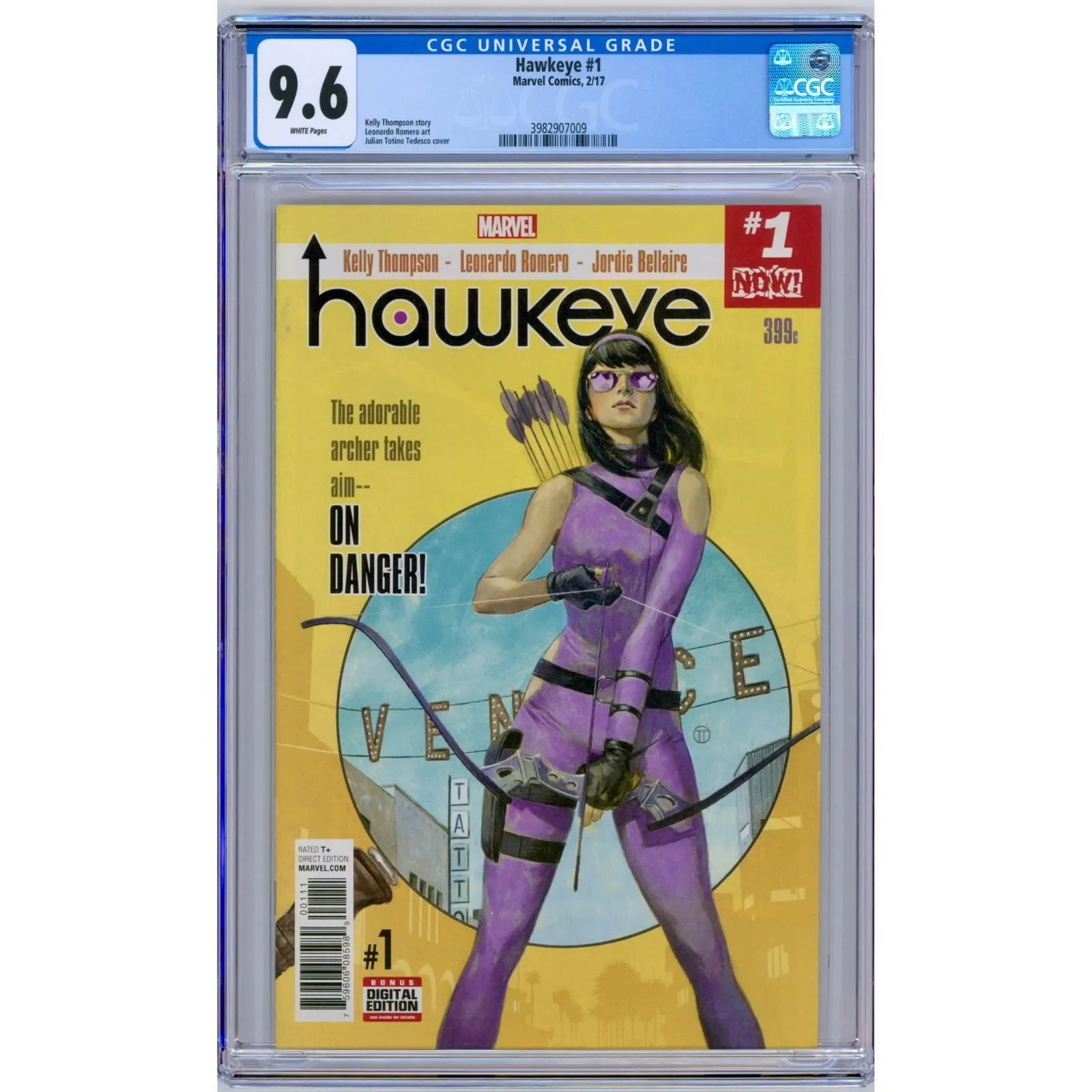 Product image for Hawkeye #1 2017 Marvel CGC 9.6 1st Solo Kate Bishop issue, 1st Alloy