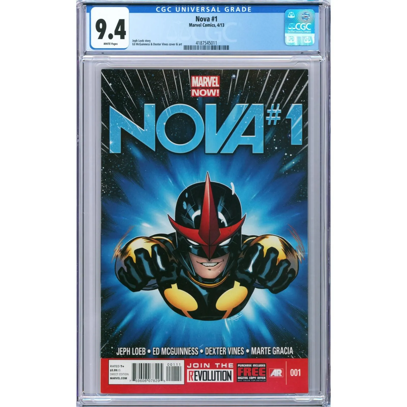 Product image for Nova #1 2013 Marvel CGC 9.4 1st Jesse, Eva and Kaelynn Alexander