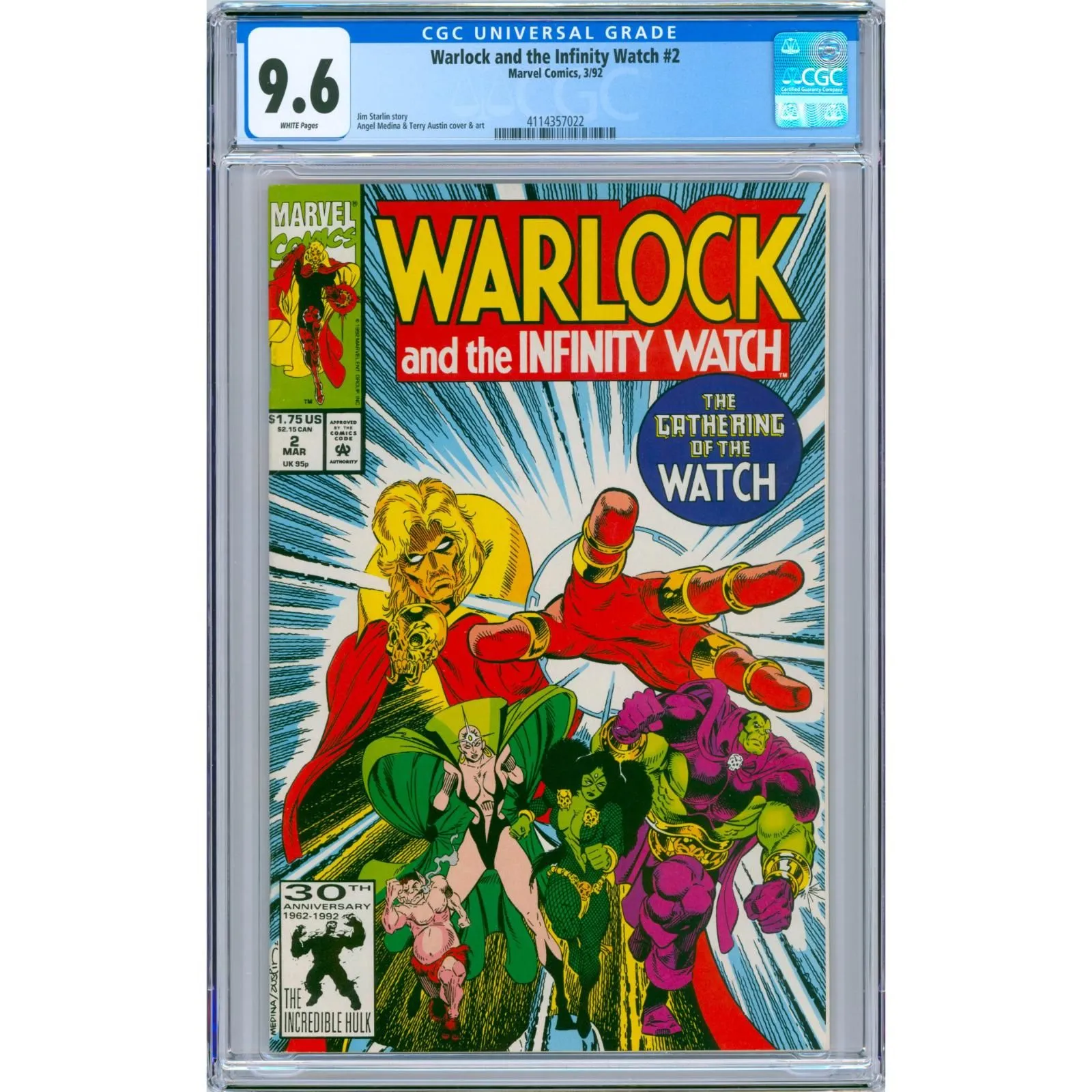 Product image for Warlock and the Infinity Watch #2 1992 Marvel CGC 9.6 1st app. Infinity Watch