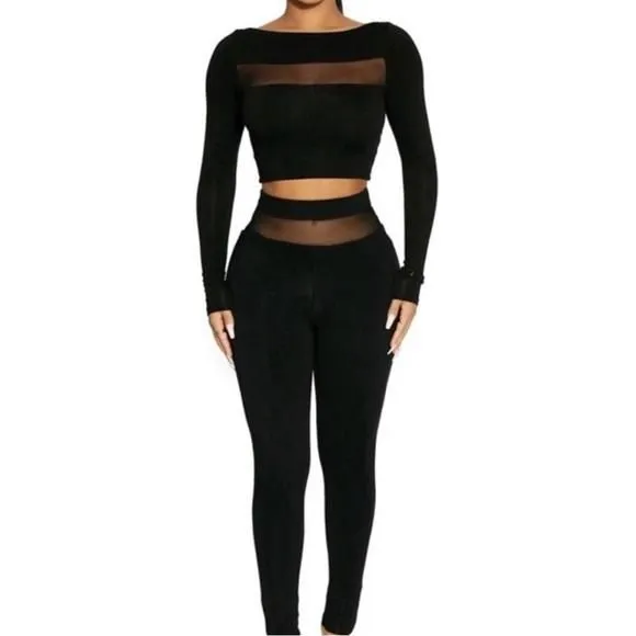Product image for NWT! NAKED WARDROBE 2PC MESH SET