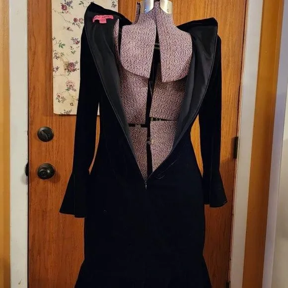 blue dress for baby girl 90s BETSEY JOHNSON Black Lace Dress (S)