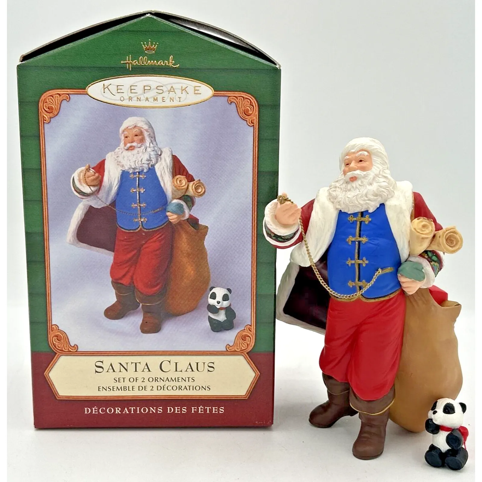 Product image for Hallmark Santa Claus Set of 2 Keepsake Christmas Ornament 2001 U125