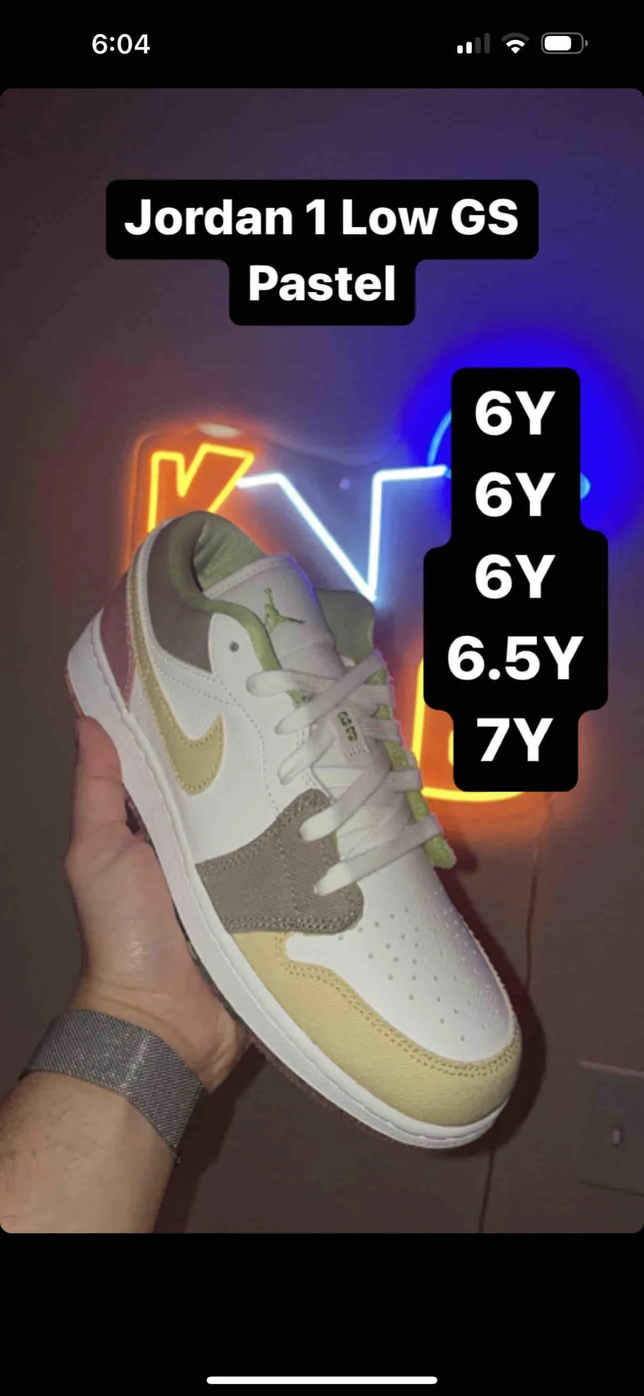 Product image for Jordan 1 Low GS Pastel