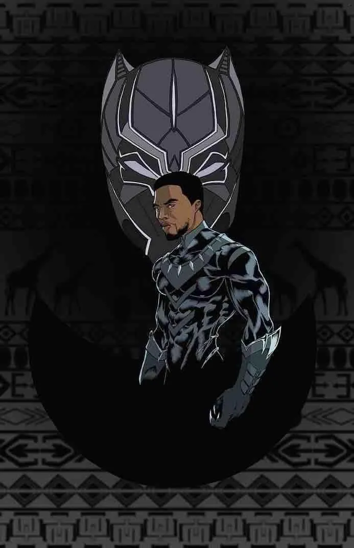 Product image for 11/17 Signed Black Panther (T’Challa) Fan Art Print