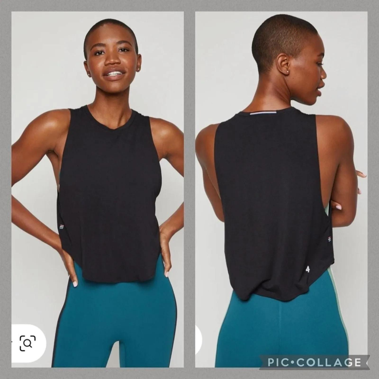 Product image for 4 FourLaps curve tank  Black Womens Fitness Activewear Tank Top siz M