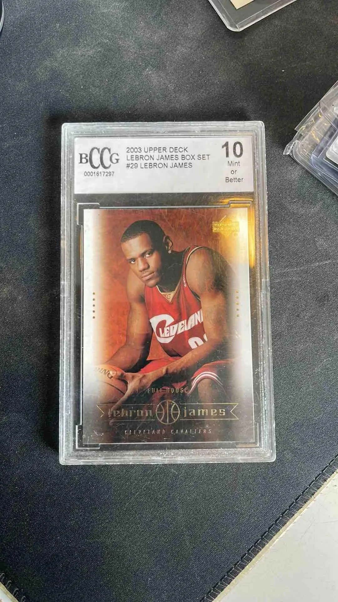 Product image for 2003 Upper Deck LEBRON JAMES #29 - ROOKIE CARD RC - BECKETT BCCG 10 Mint Box Set