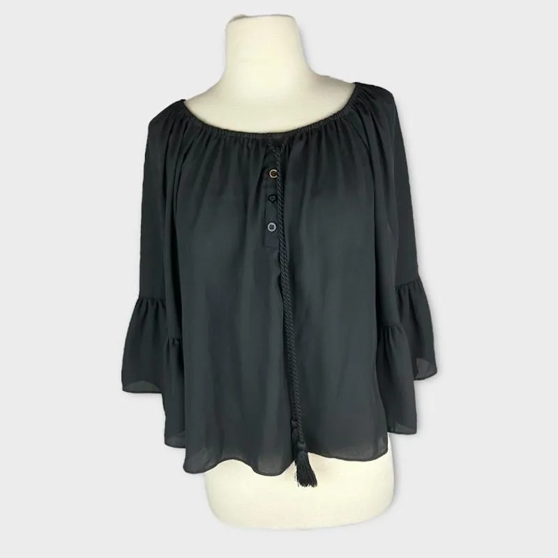 Product image for My Michelle | Vintage Y2K Black peasant top | Small 