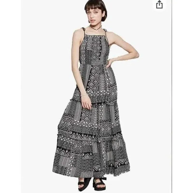 Product image for Wild Fable | Smocked Maxi Tribal Boho Dress | Small 
