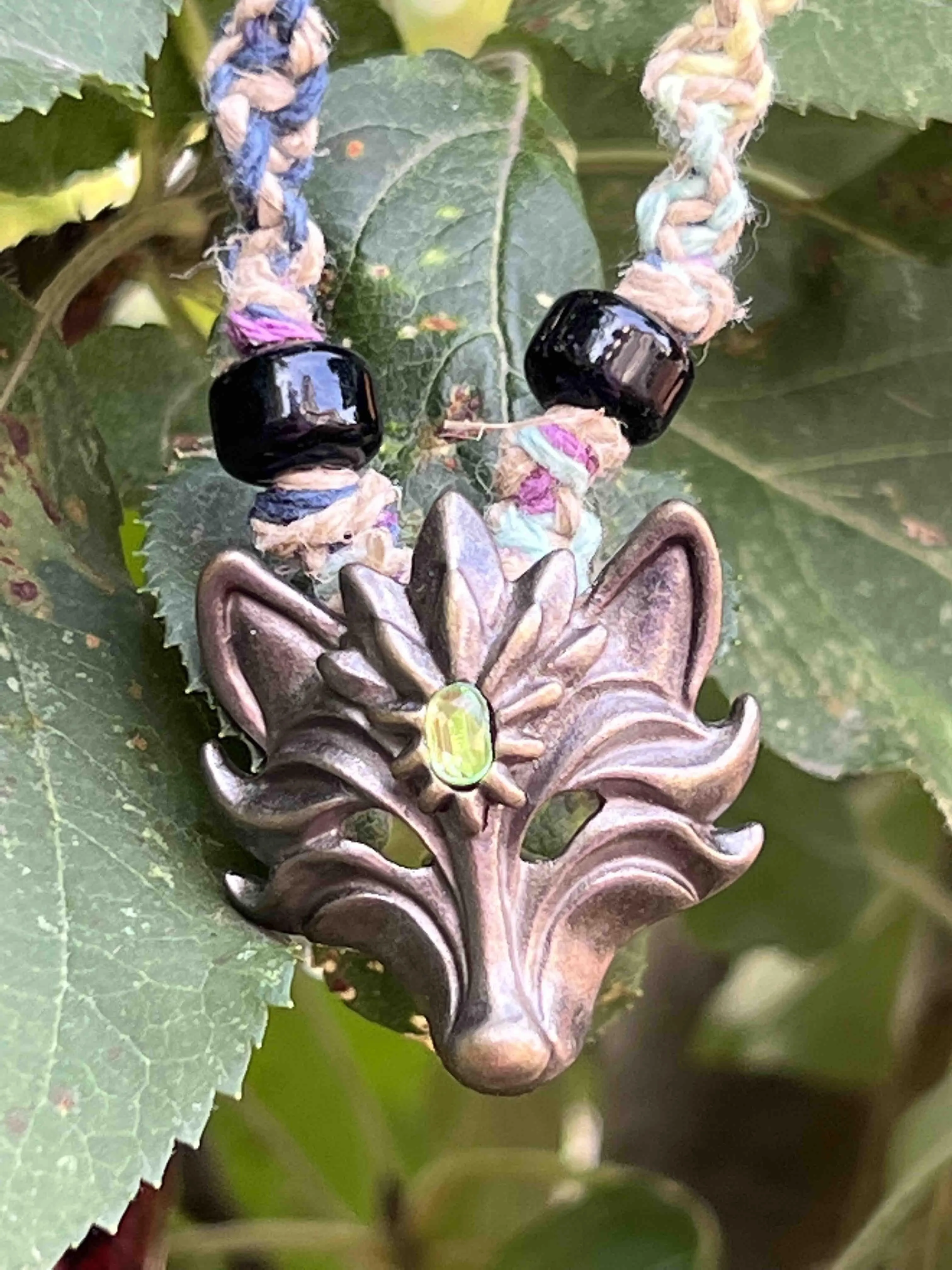 Product image for Wolf Mask Hemp necklace by Christina Rietsch