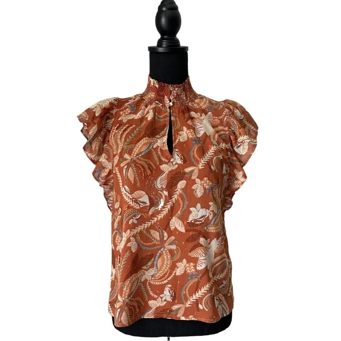 Product image for Joie Brown, Blue and Gold Blouse Sz XS