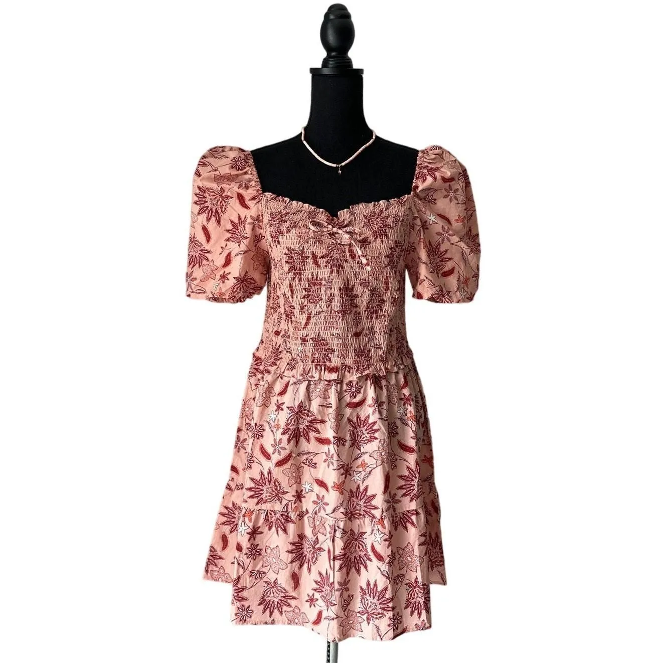Product image for BB Dakota Steve Madden Orange Floral Mini Dress Sz M