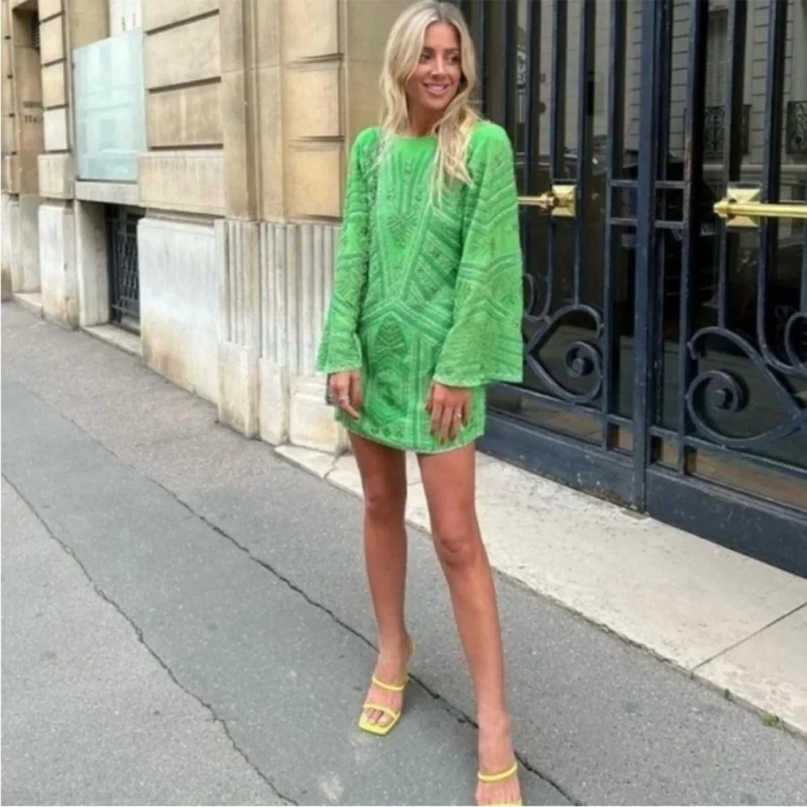 Zara Beaded Tunic Dress Green Size Small-Medium  Whatnot: Shop, Sell,  Connect