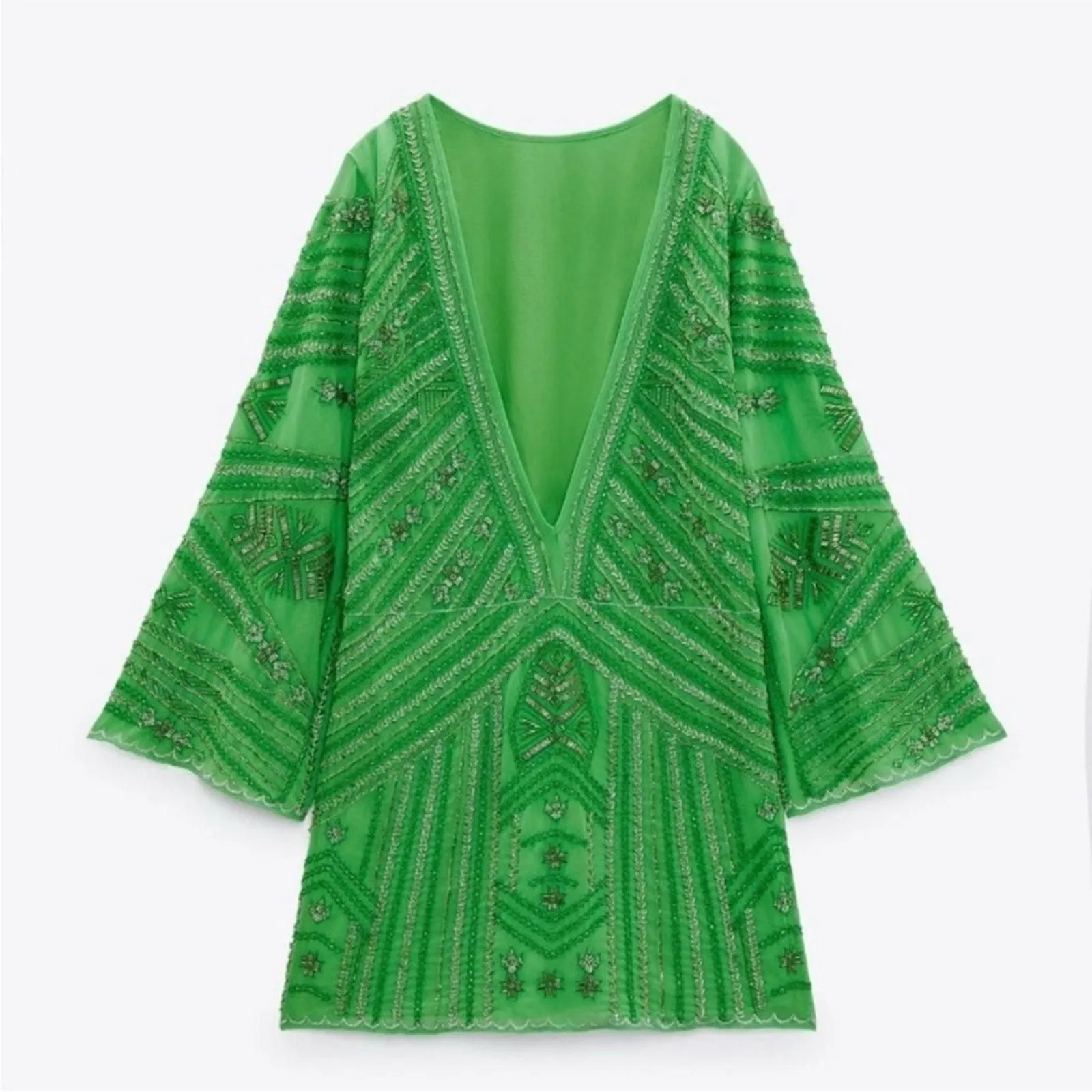 zara green tunic dress Zara dress linen tunic