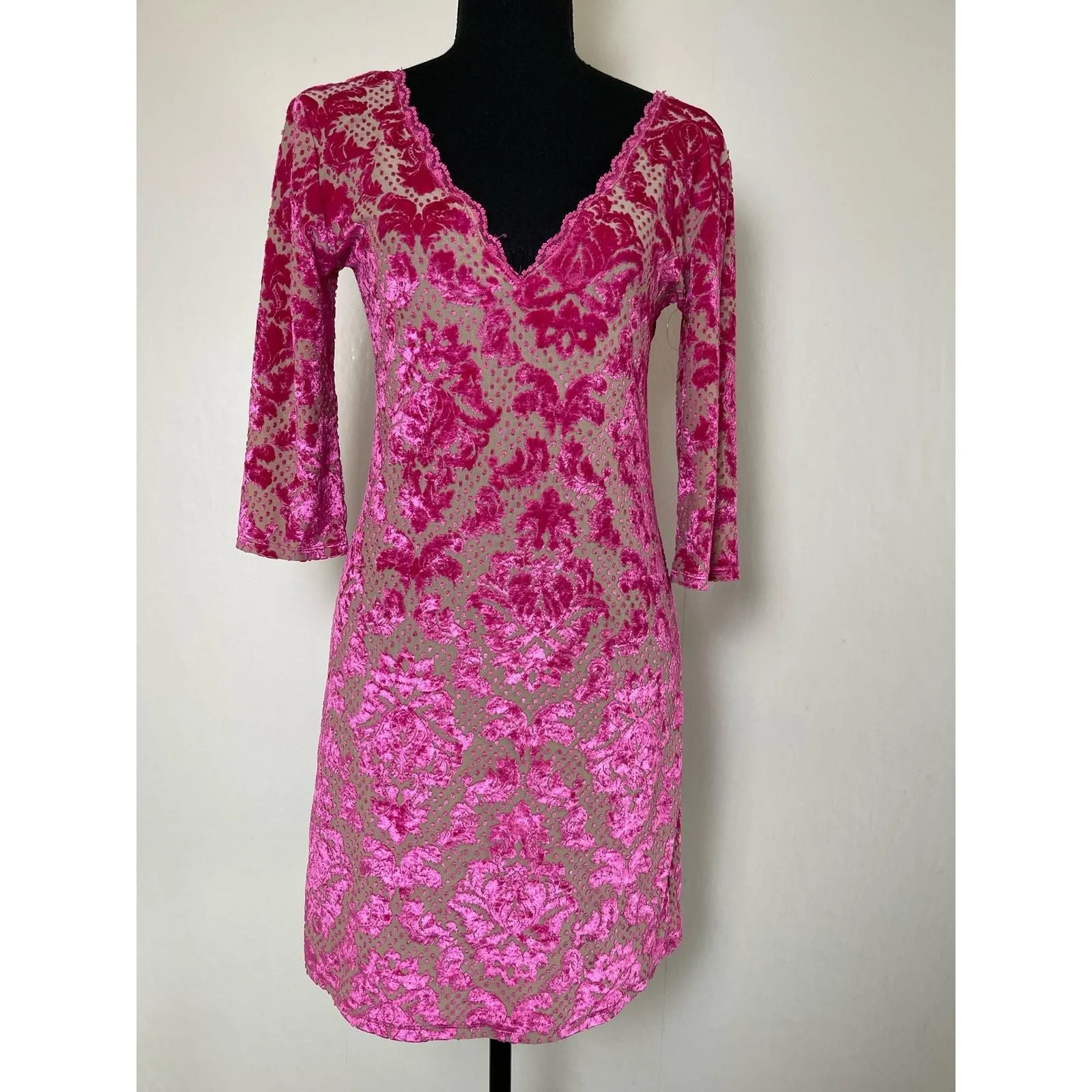 free people pink velvet dress Free People Spliced Velvet Maxi Dress in Pink