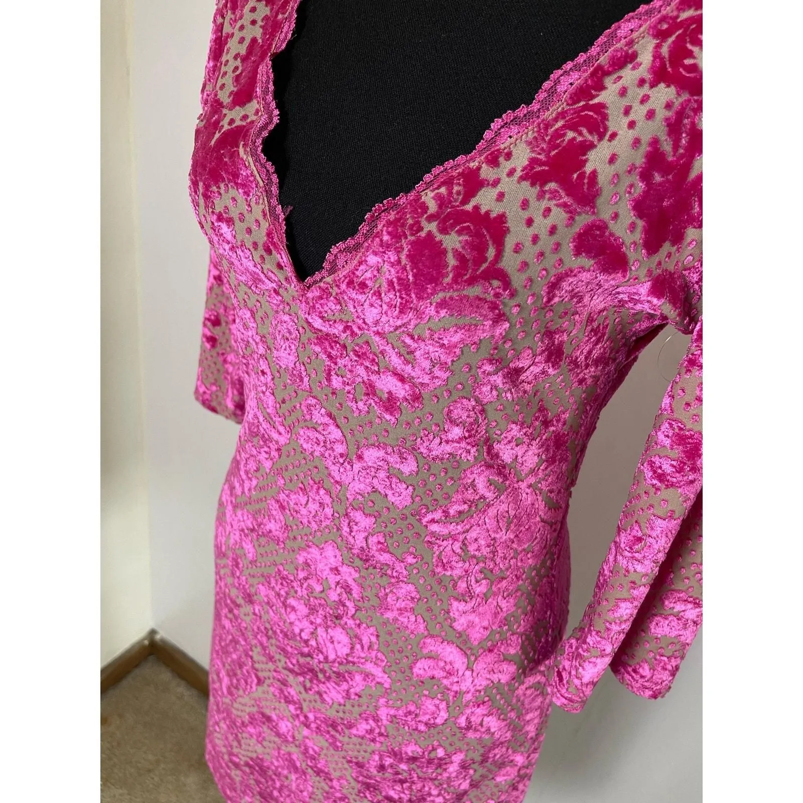 strapless open back dress Free People Yours Truly Pink Crushed Velvet Crop (Small)  The Thrifty Hippy