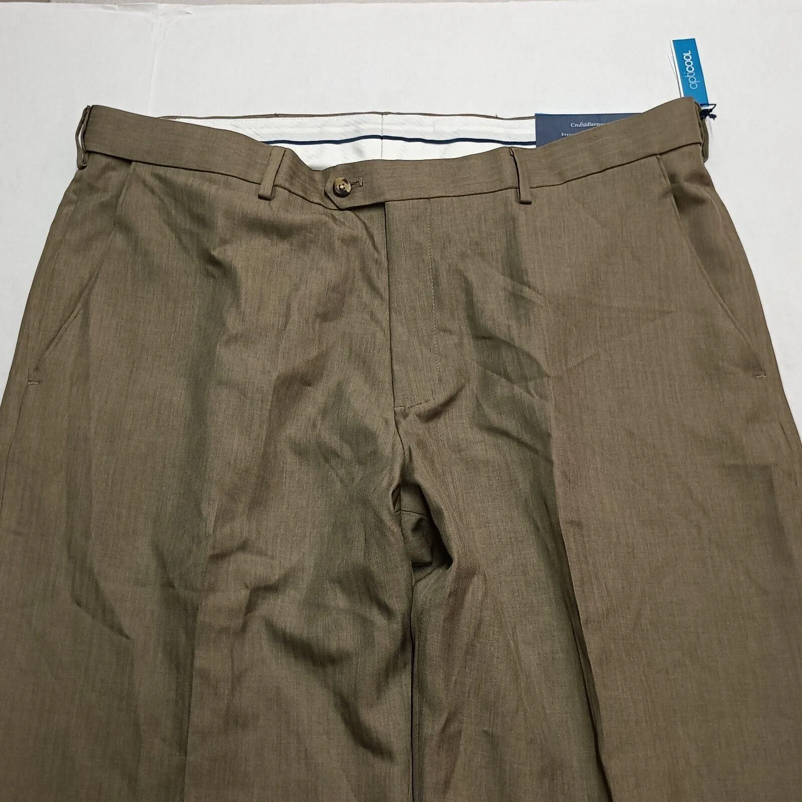 Croft and Barrow Dress Pants Men's 40x32 Tan Classic Fit Stretch Flat Front   Whatnot: Shop, Sell, Connect