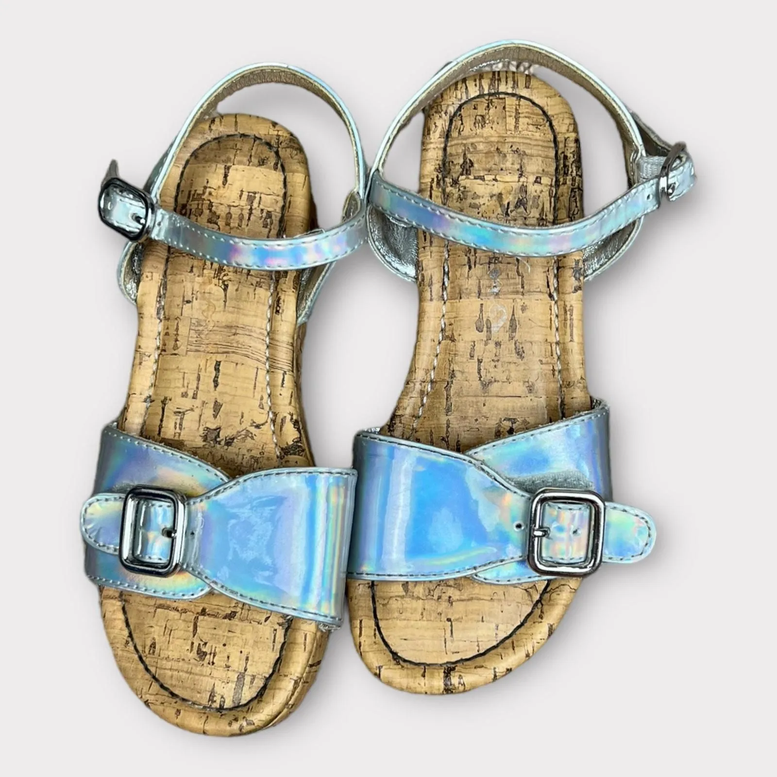 Product image for Nina | Girl Metallic Silver Classic Wedge Sandals | 11