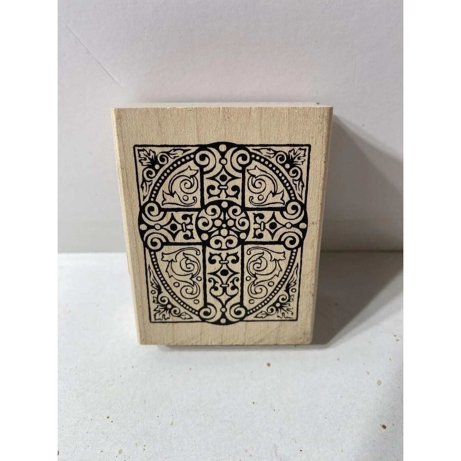 Product image for Inkadinkado Detailed Ornate Cross Rubber Stamp 95273M 2 1/2”x2”