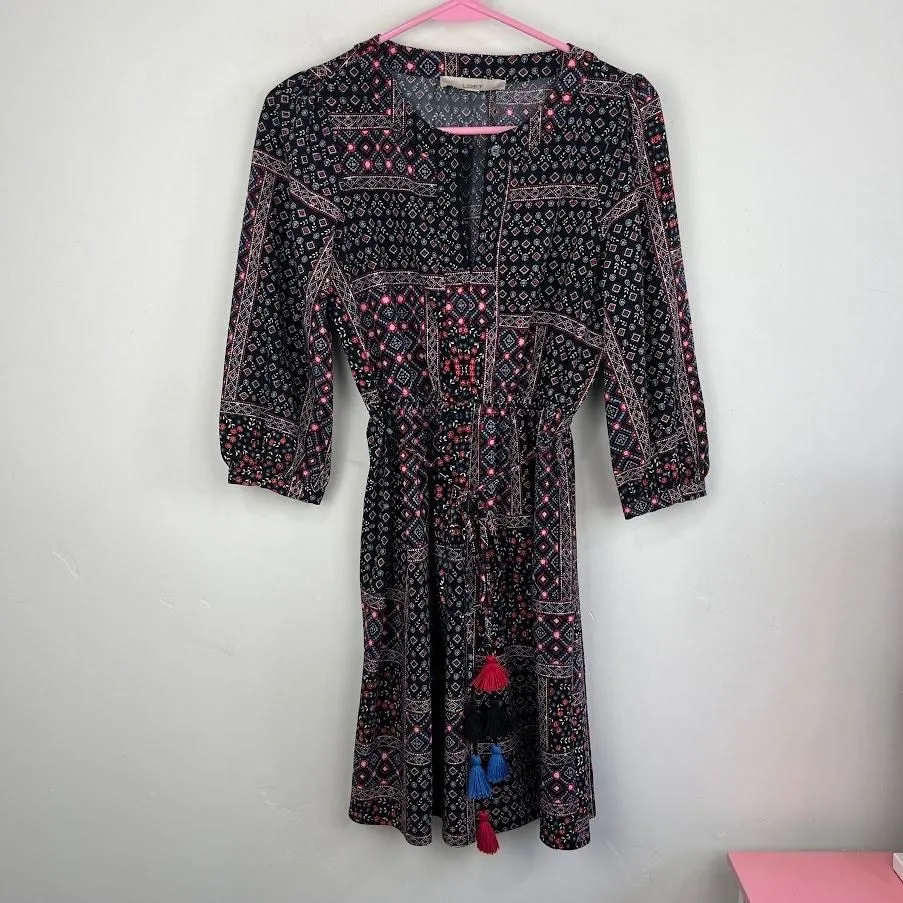 loft boho dress Eyelet Flutter Sleeve Mini Pocket Dress