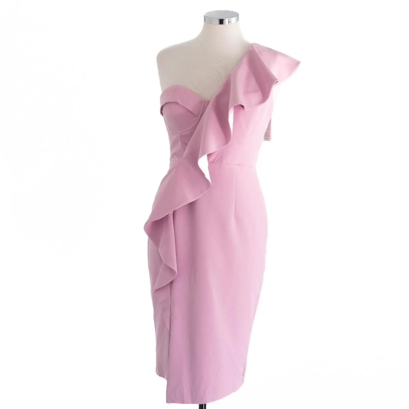 Lavish Alice. One Shoulder Ruffle Corset Midi Dress.  Whatnot: Shop, Sell,  Connect