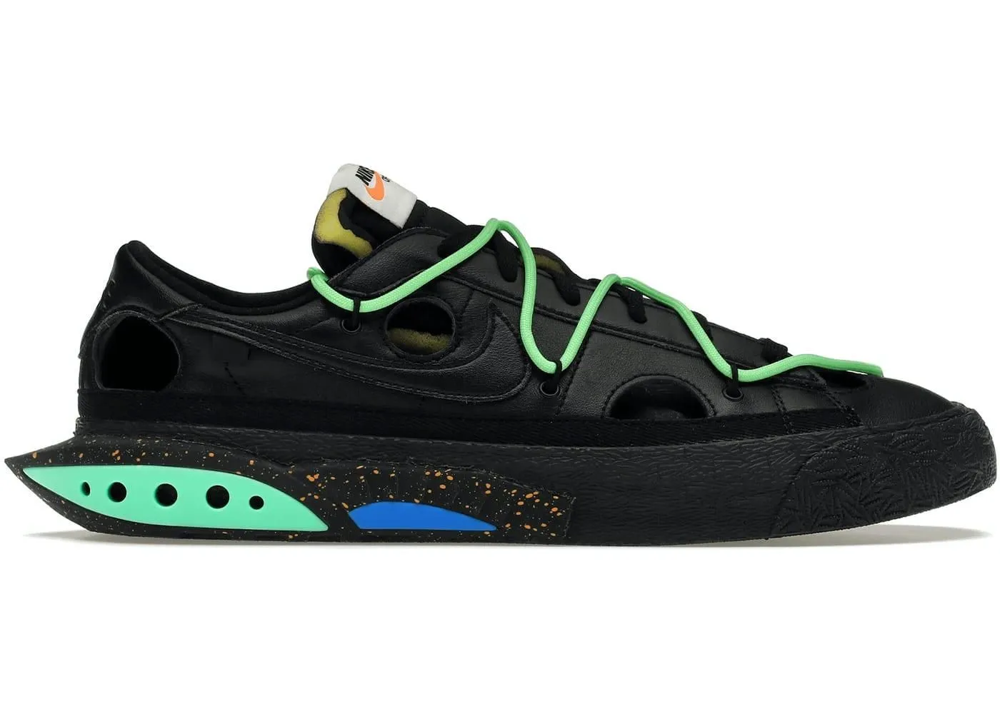 Product image for Nike Blazer Low Off-White Black Electro Green - 9 - New - OSC