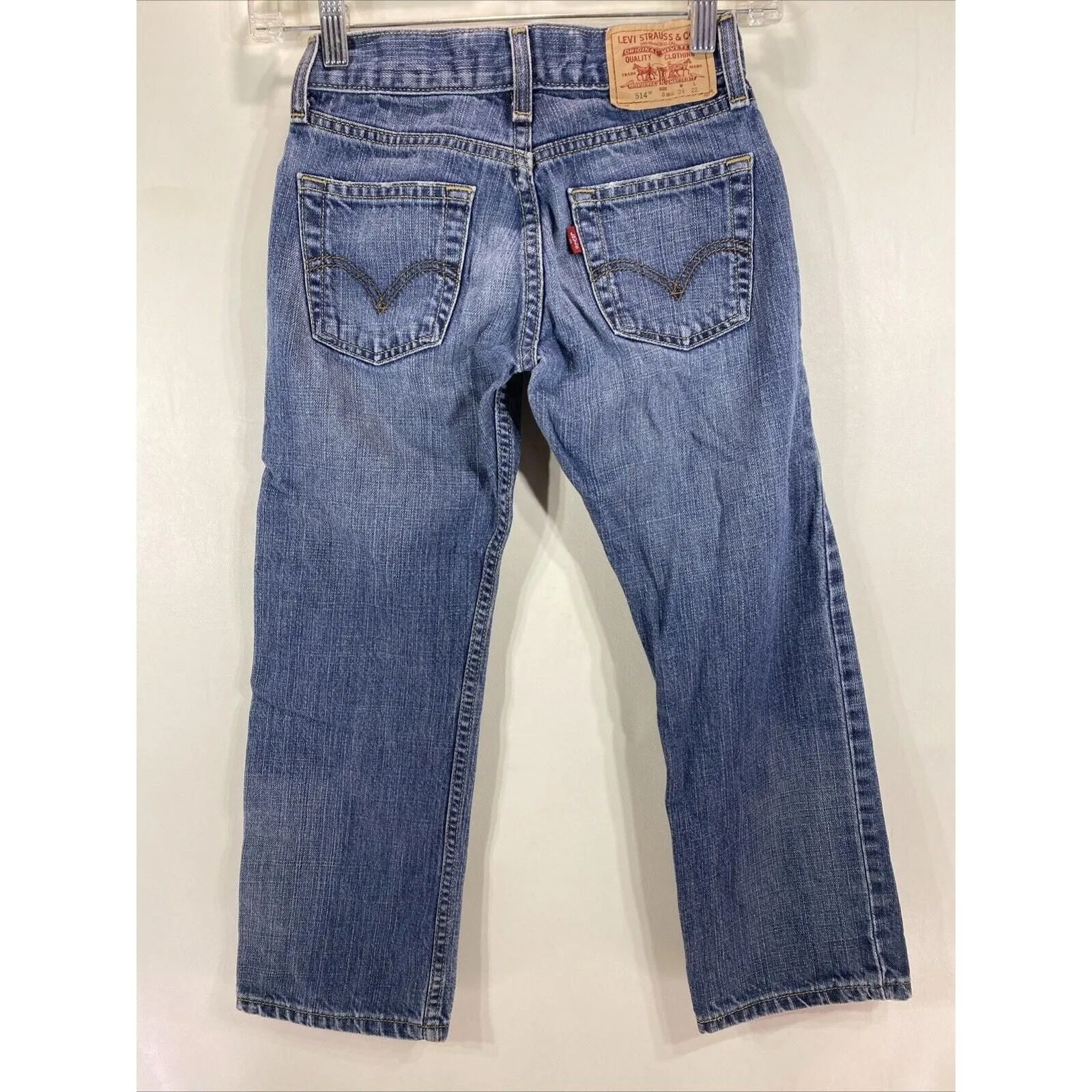Product image for Levis 514 Blue Jeans Boys Size 8 24x22 Slim Straight Denim