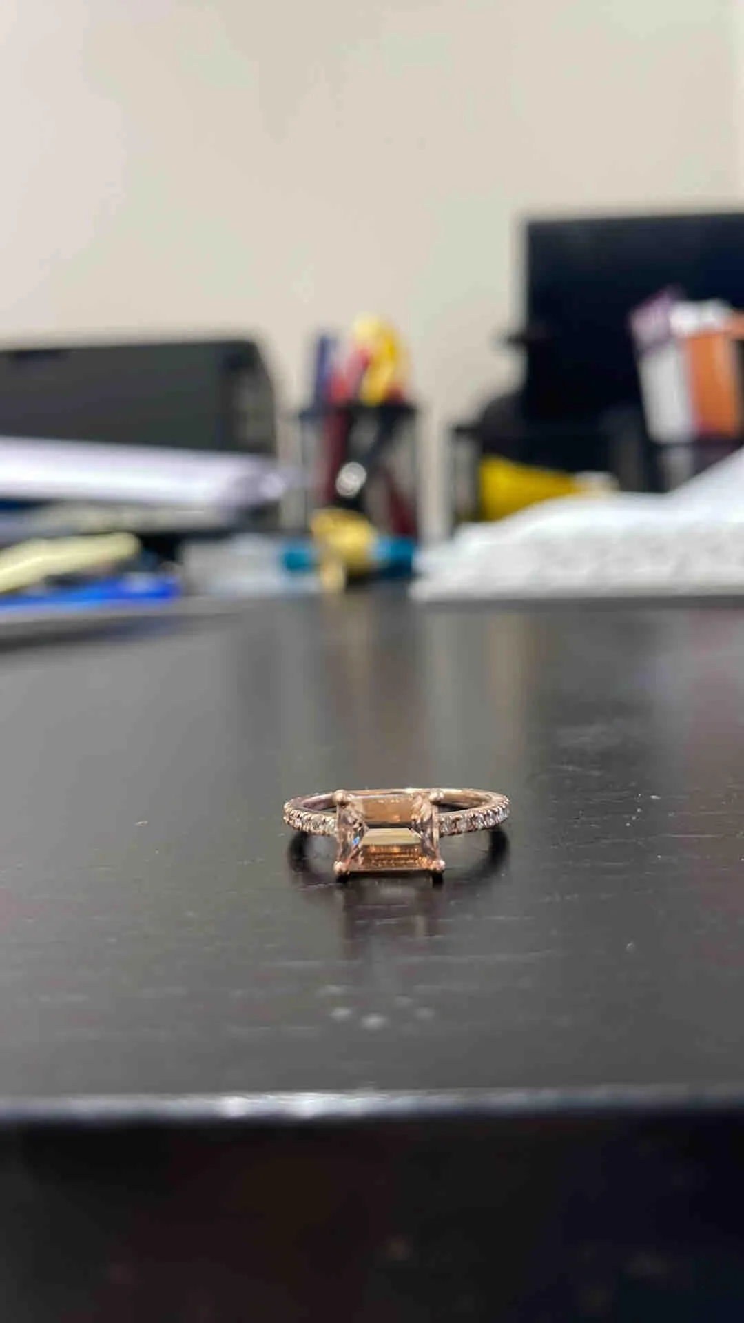 Product image for 2.00 Carats Natural Morganite Ring in 14k Solid Rose Gold