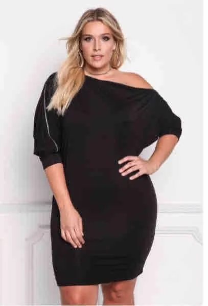 Product image for Batwing Zip Sleeve Mini Dress