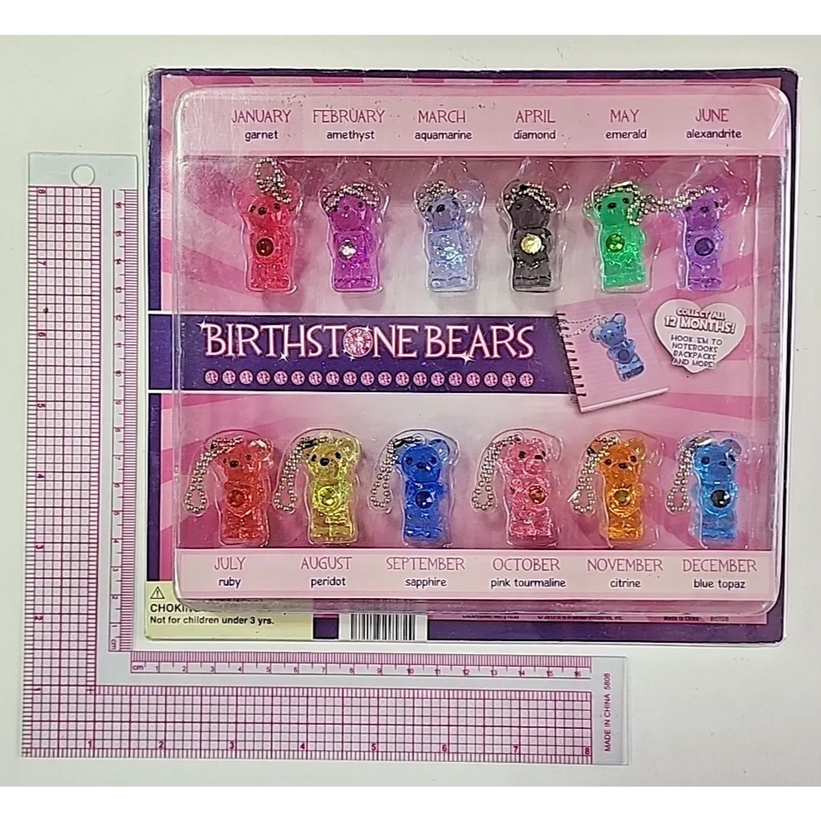 Product image for Vintage Vending Display Board Birthstone Bears 0408