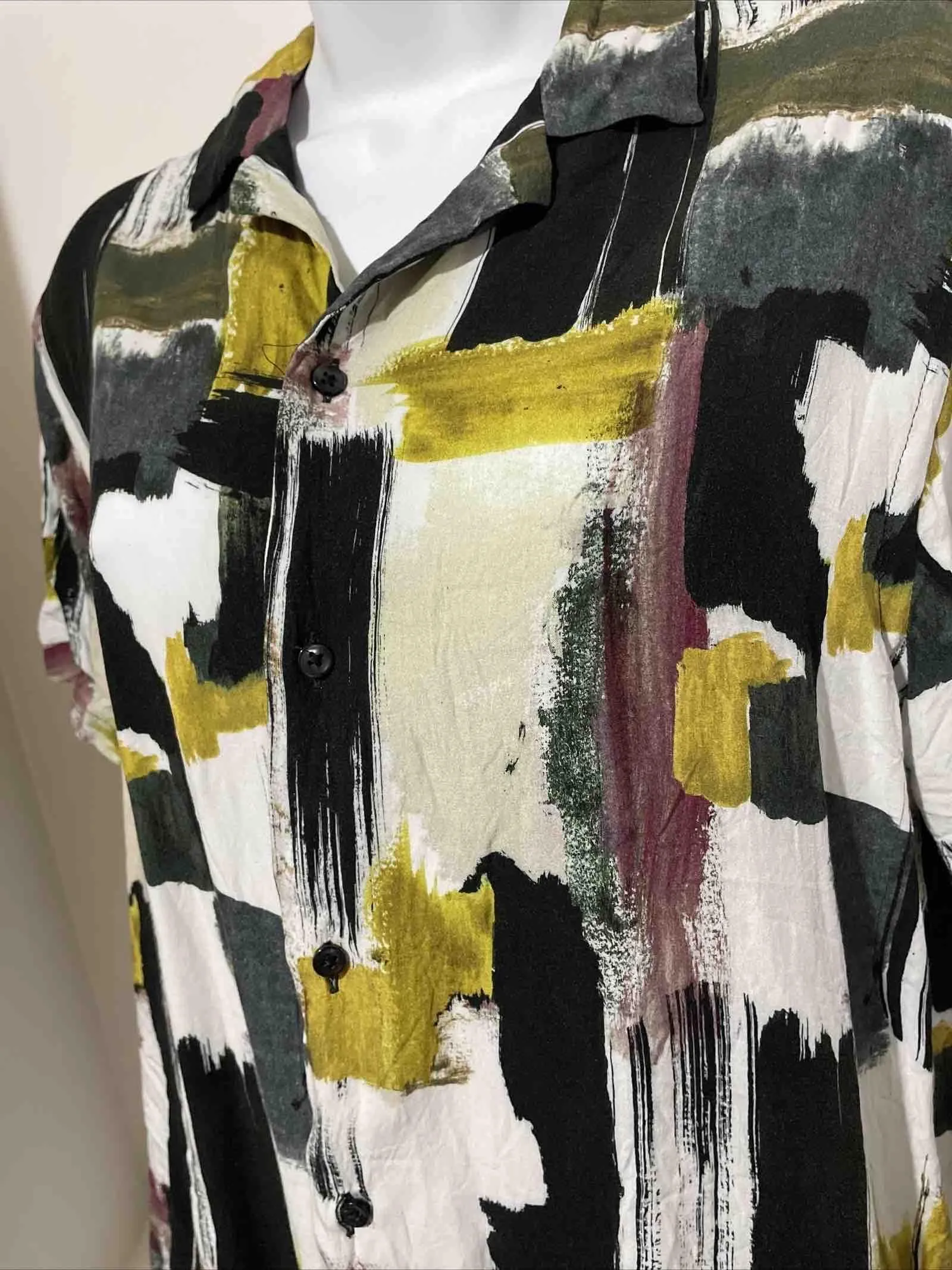 Product image for Not so new PREOWNED Zara Shirt Women Medium Blouse short Sleeve Button up Casual Relax fit