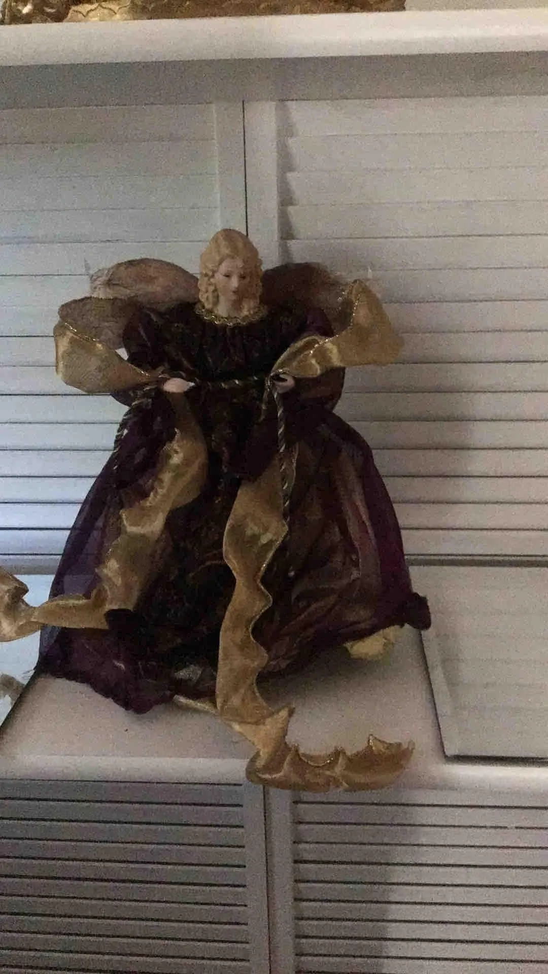 Product image for Plum and Gold Angel topper/ornament