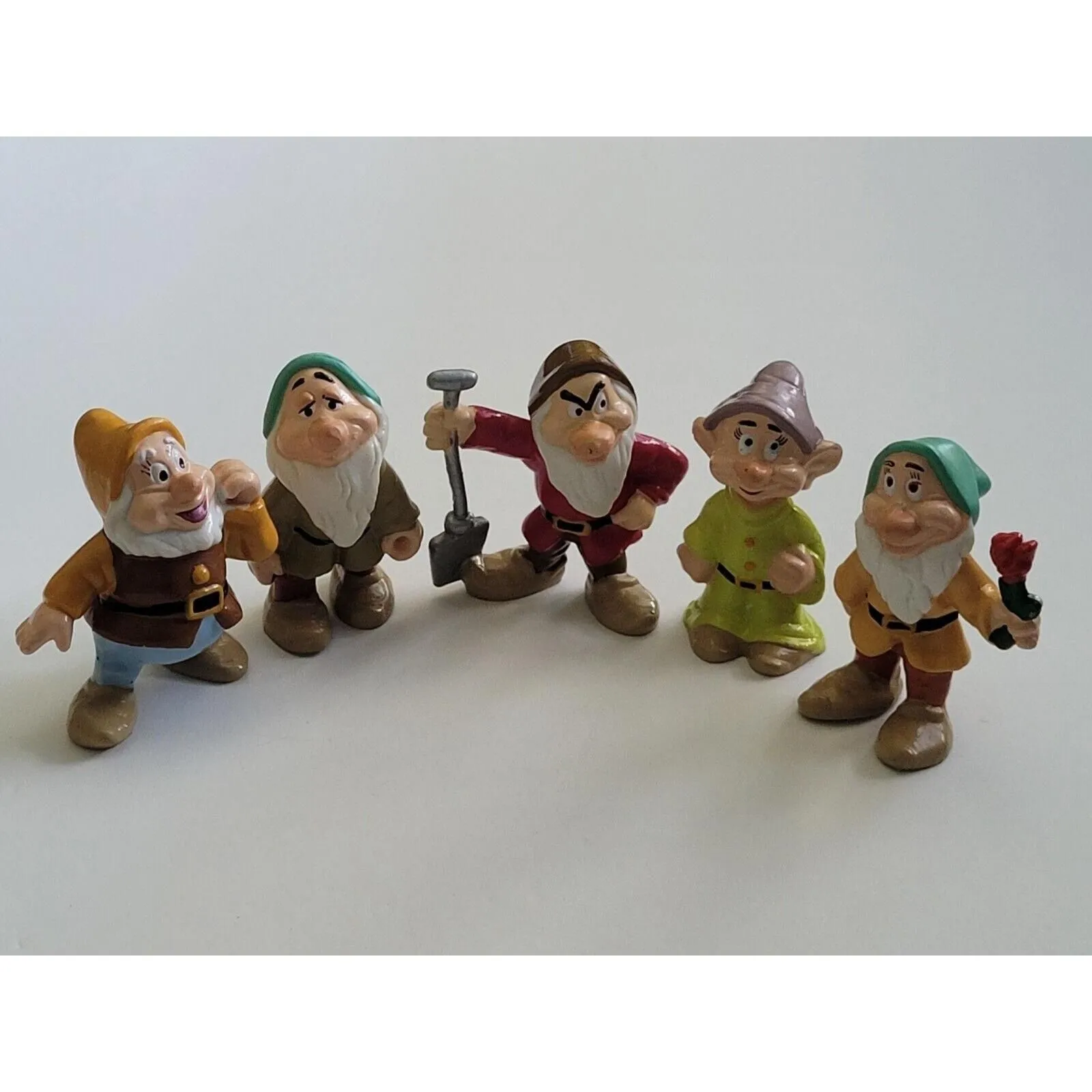 Product image for Rare Vintage (Lot Of 5) Assorted Disney's Snow White & The 7 Dwarves 2" Figures