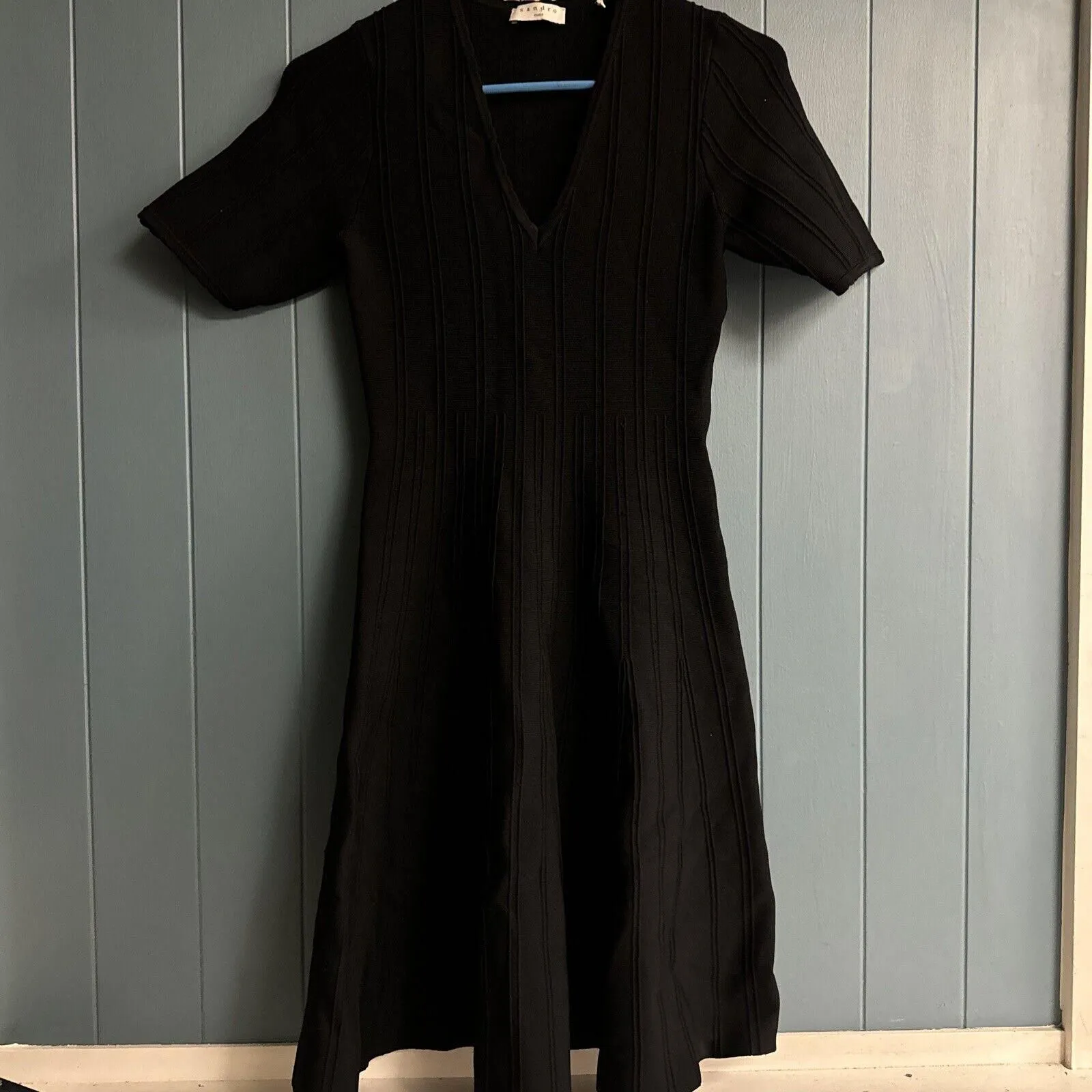 Sandro PARIS Elasticated knit dress textured Knitted Skater size 36 2 4 6   Whatnot: Shop, Sell, Connect