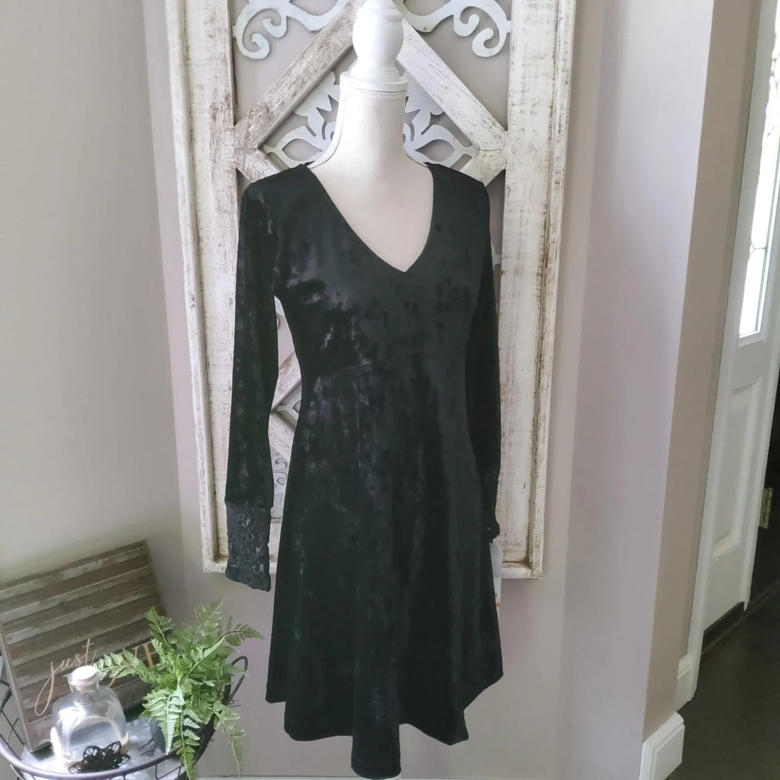Skye's the Limit Women's Long Sleeve Lace A-Line Empire Waist Velvet Midi  Dress  Whatnot: Shop, Sell, Connect