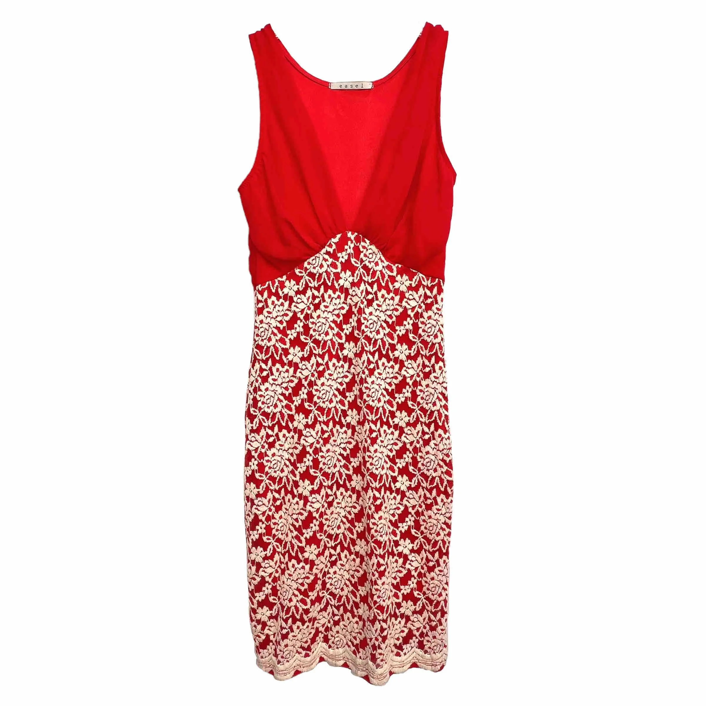 Product image for Red and White Lace Cocktail Holiday Dress fits small to medium