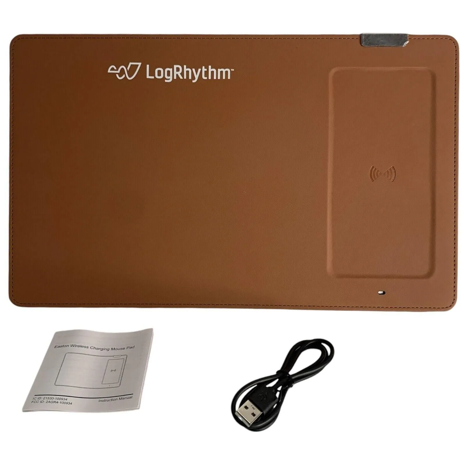 Product image for Wireless Charger 2in1 Mouse Pad QI Wireless Charging Faux Leather iPhone Android