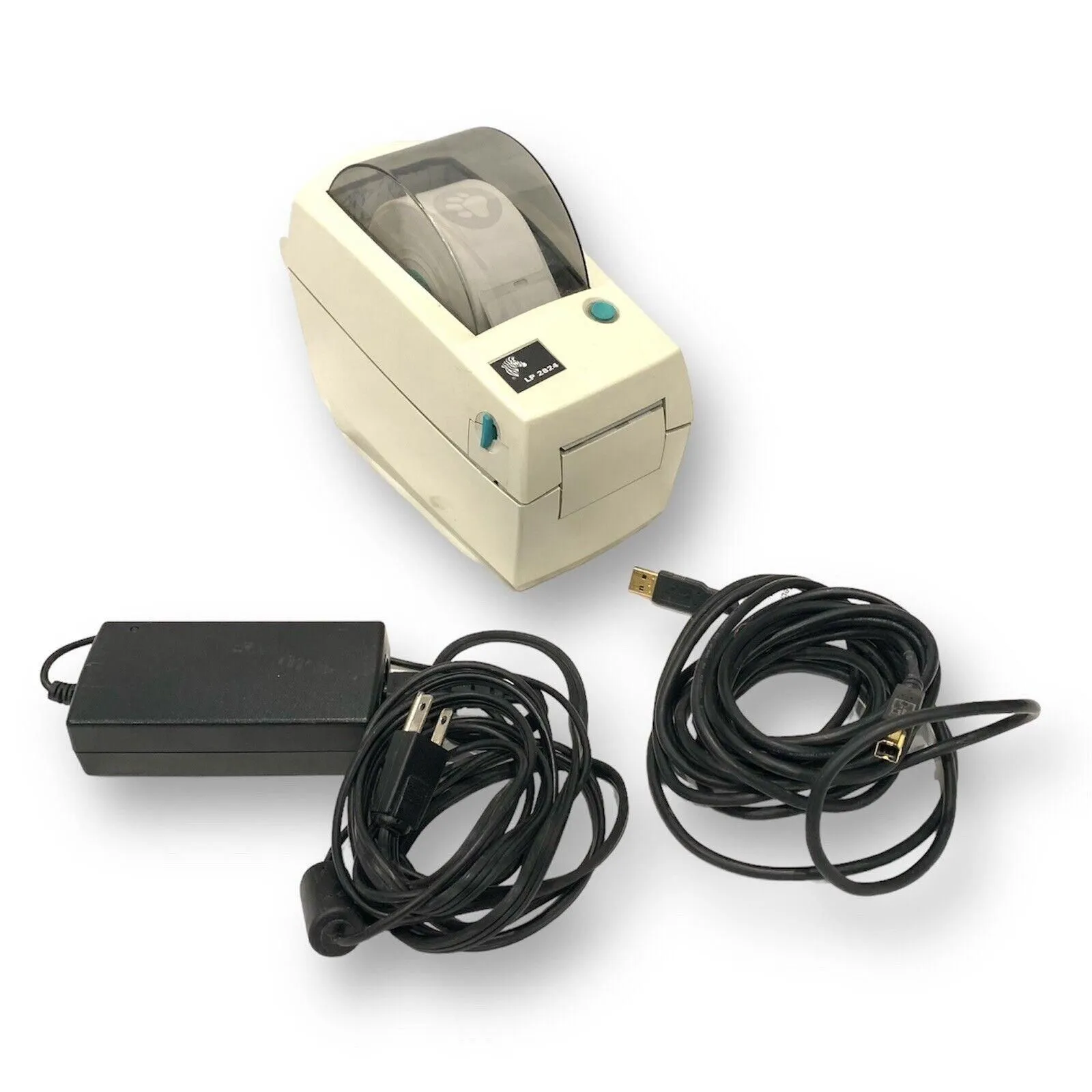 Product image for Zebra LP 2824 Direct Thermal Barcode Label Printer Working w/ AC Adapter USB 2.0