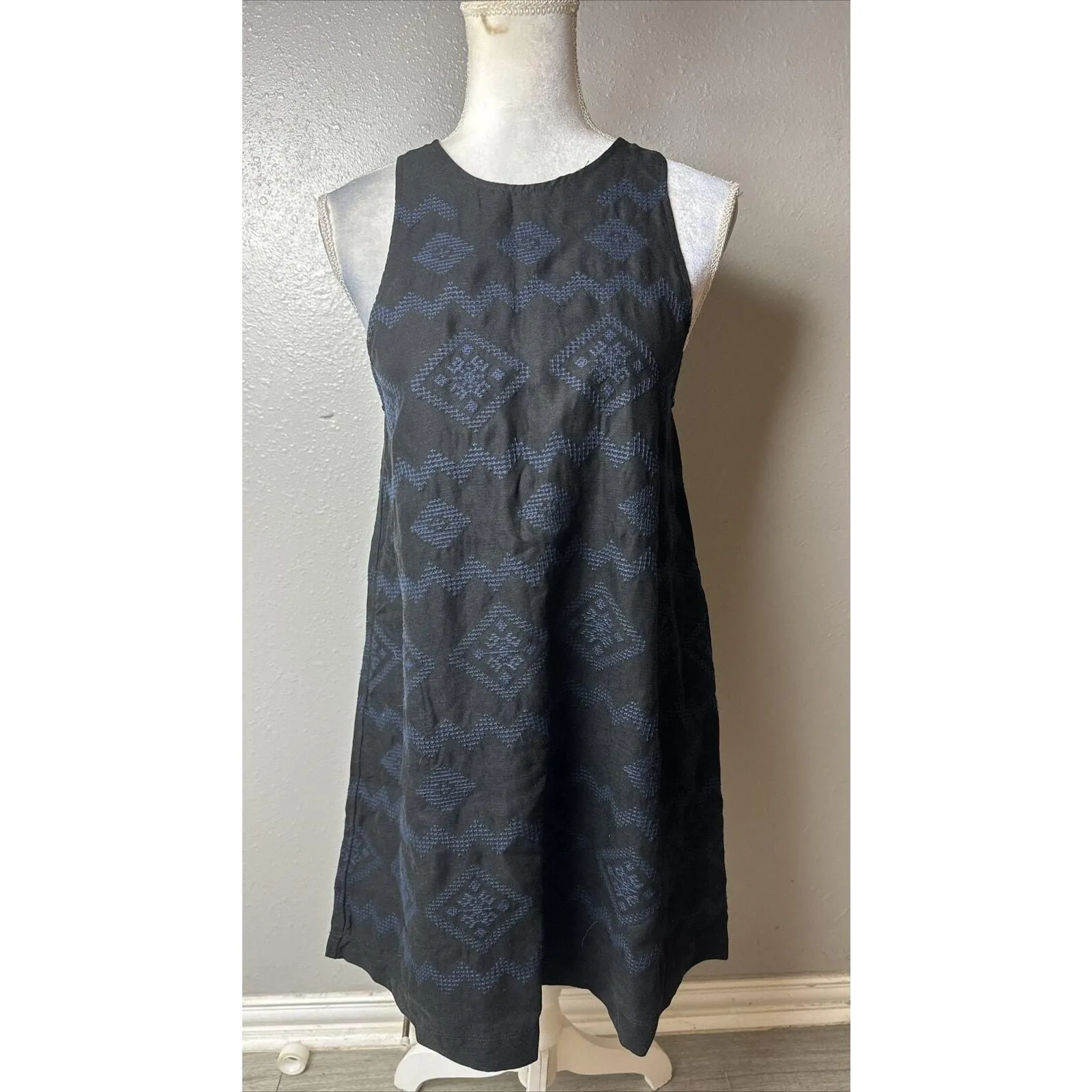 agua by agua bendita barbara floral linen midi dress Agua by Agua Bendita Barbara Midi Dress in Ivory,Blue main image 1