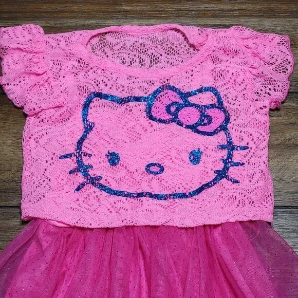 hello kitty dress pink The Children's Place Girls Rhinestone Tiered Drop Waist | Size 2XL (16) | Featuring vibrant graphics of Hello Kitty and her beloved friends Girls - Light Blue/Aristocats Printed