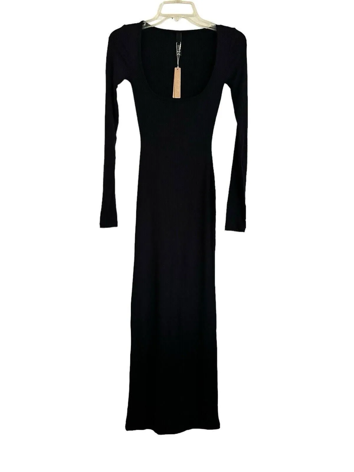 Skims Women's Solid Soft Lounge Long Sleeve Dress Onyx Size Small NWT   Whatnot: Shop, Sell, Connect