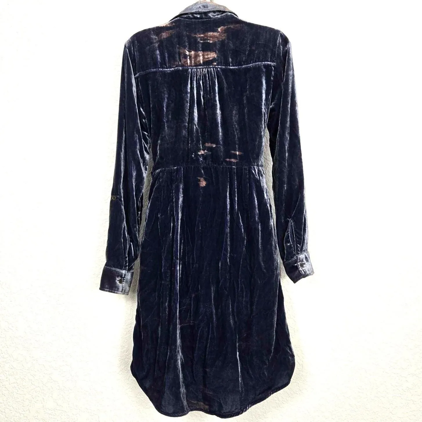 Maeve by Anthropologie Blue Crushed Velvet Shirt Dress Size 2  Whatnot:  Shop, Sell, Connect