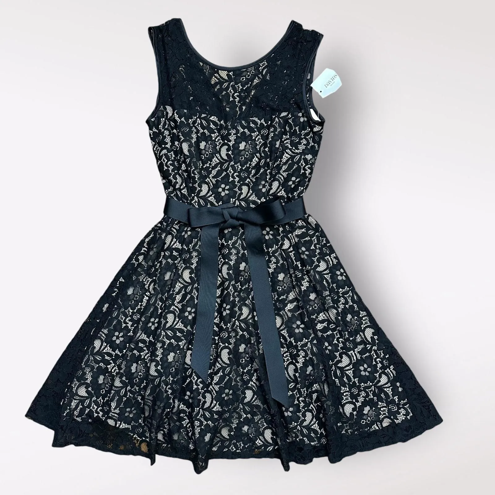 Betsy and Adam Black Floral Lace NWT Cocktail Party Mini Dress Size 4   Whatnot: Shop, Sell, Connect