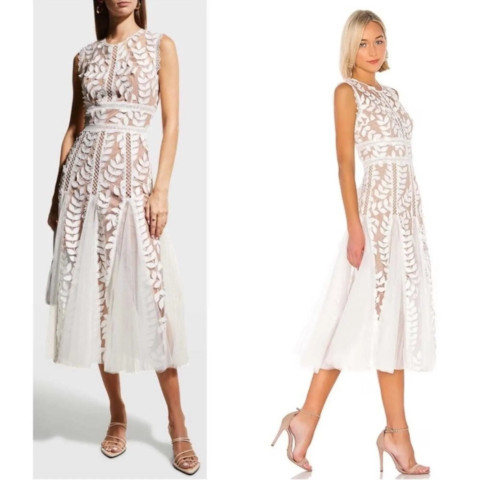 bronx and banco saba blanc floral-appliqu lace midi dress Buy BRONX AND BRONCO Saba Blanc Floral-appliqu Lace Midi Dress - White At  5% Off