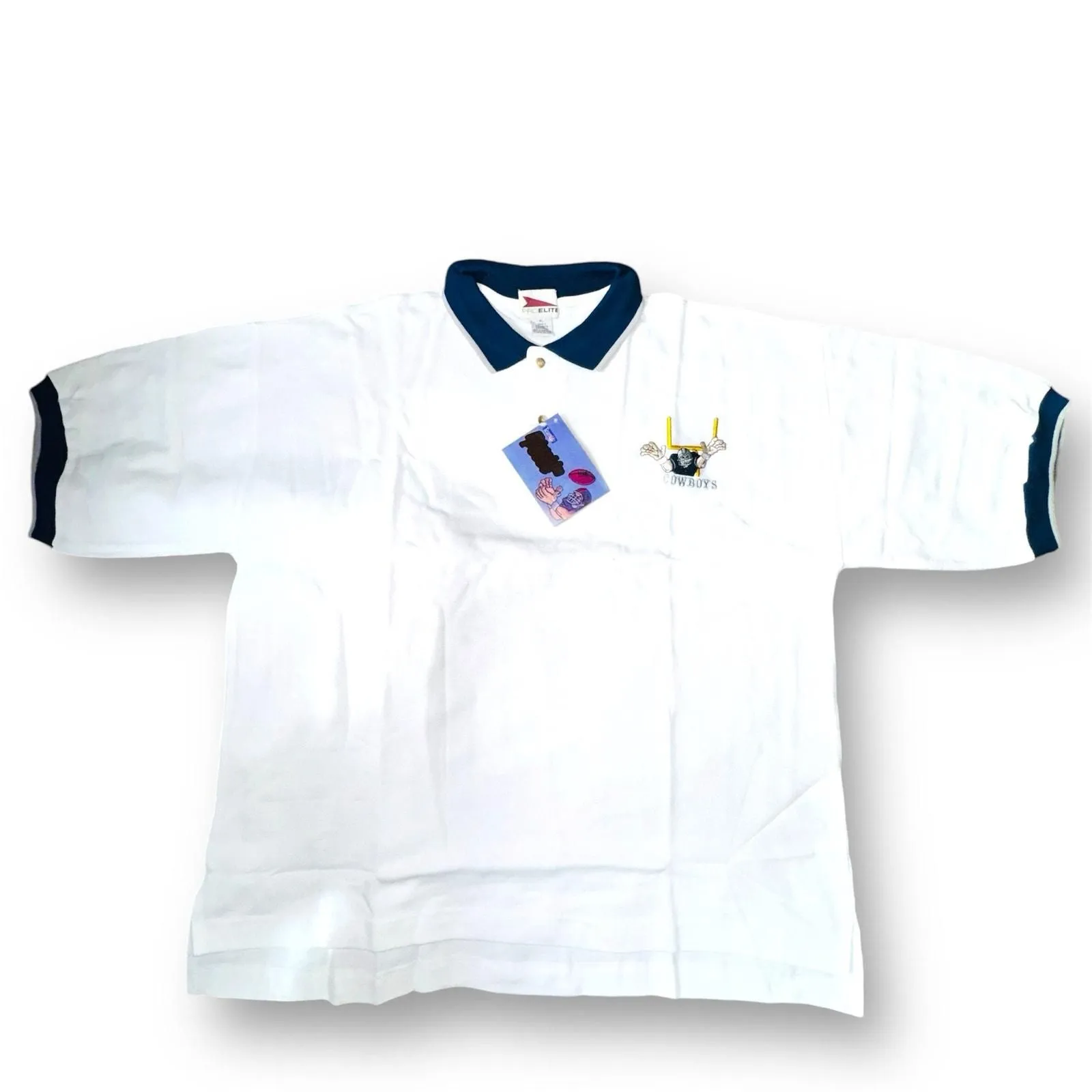 Product image for Dallas Cowboys NFL Polo Shirt White Size XL 100% Cotton Mens Football Shirt NWT