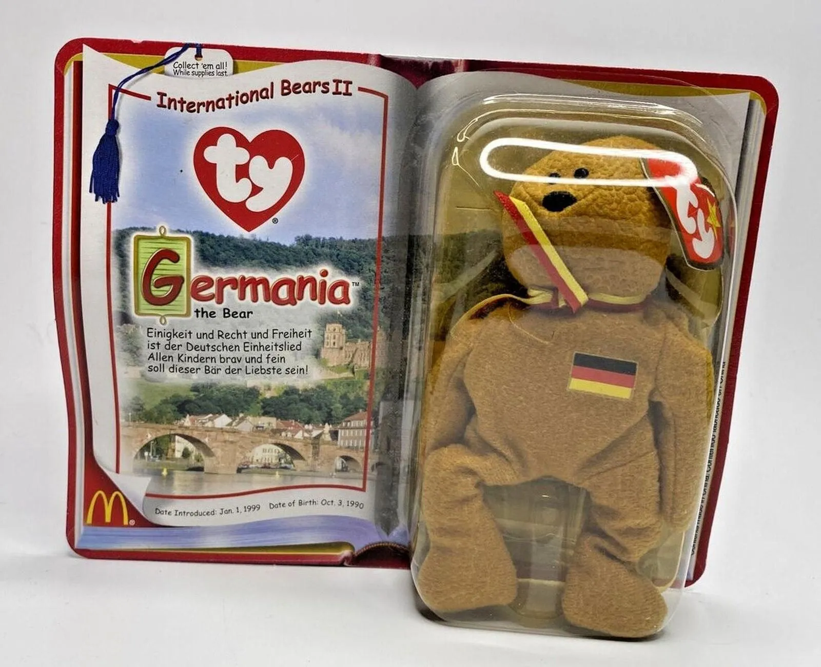 Product image for 2000 Ty McDonalds Beanie Baby Legends "Germania" Retired German Bear BB18