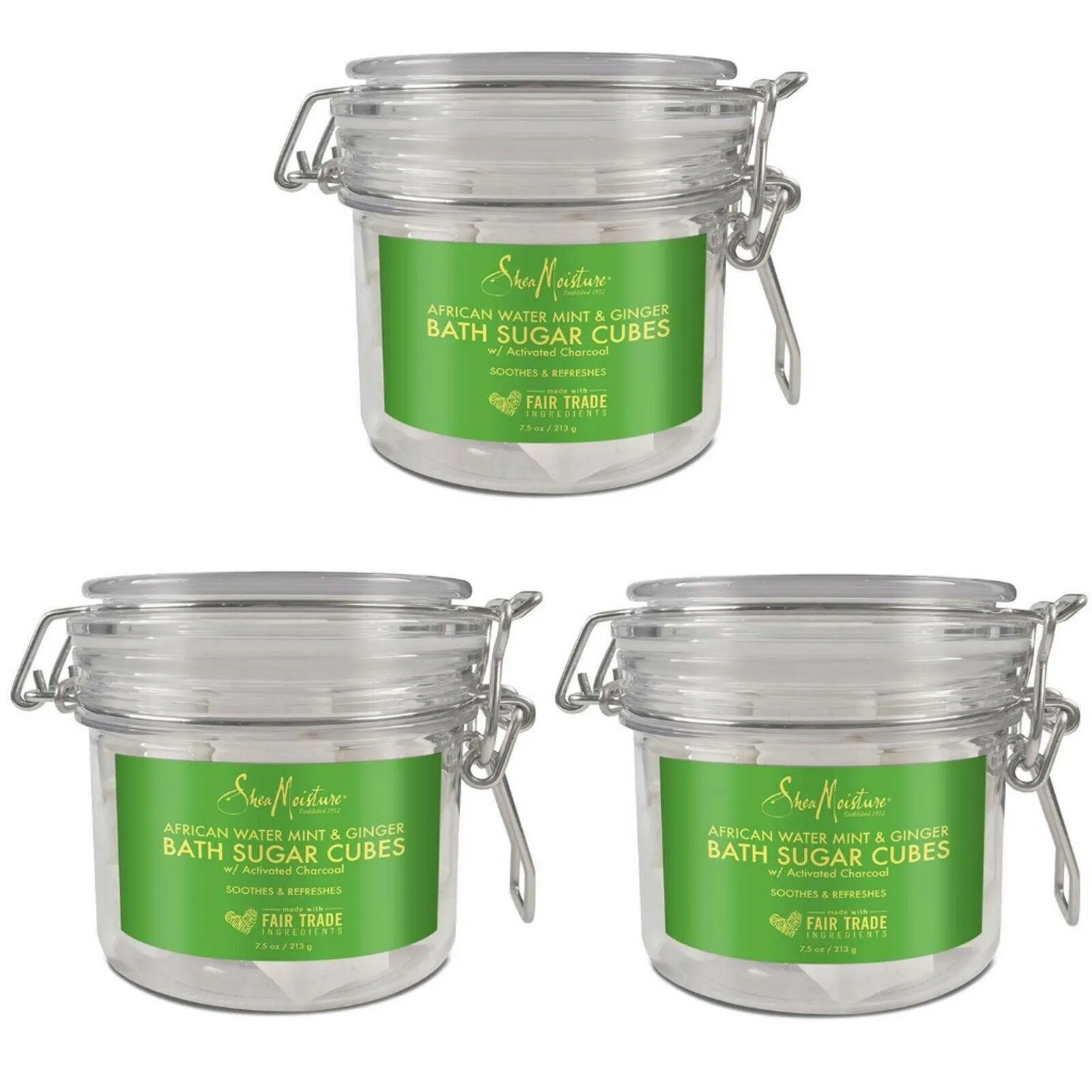 Product image for 3 Pack Lot SHEA MOISTURE African Water Mint & Ginger BATH SUGAR CUBES 7.5 OZ ea